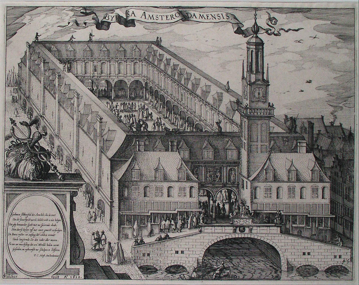 Image representing the Bank of Amsterdam, stock exchange activity, or early modern finance