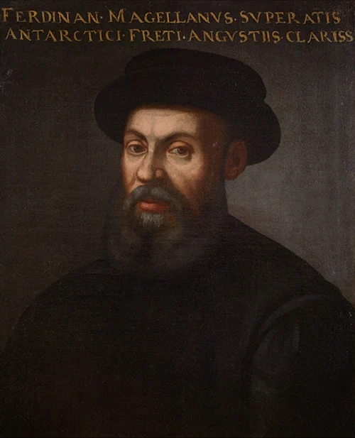Image of Magellan, a circumnavigation map, or an early modern voyage illustration