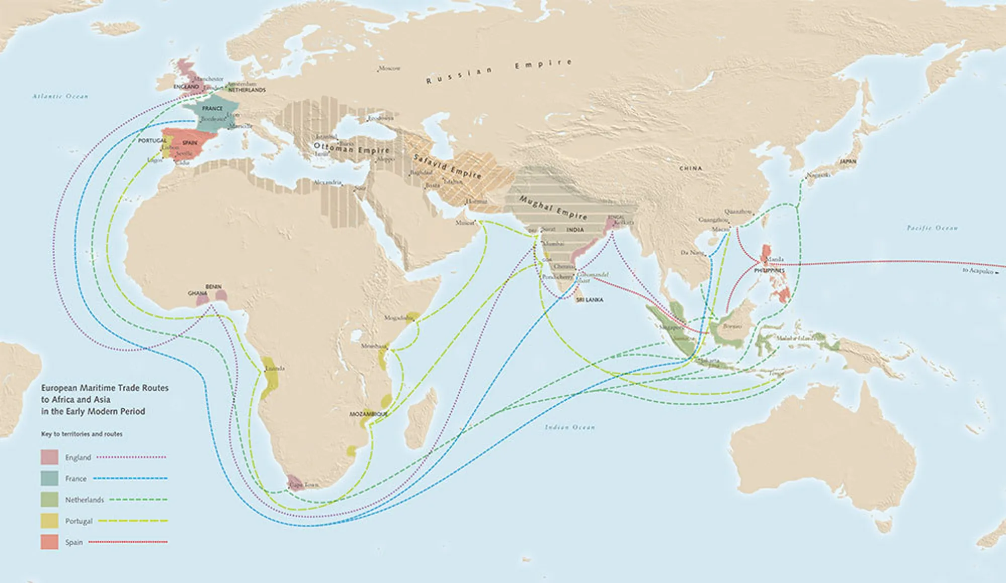Spice trade image, merchant scene, or luxury goods connected to long-distance commerce